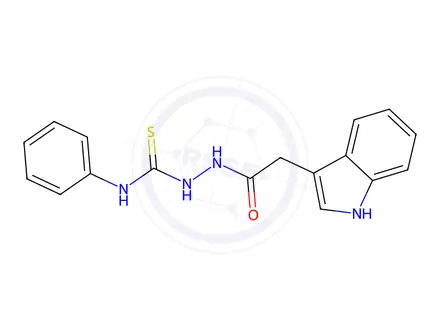 Chemical structure of 2-[2-(1H-Indol-3-yl)acetyl]-N-phenyl-1-hydrazinecarbothioamide