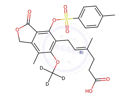 Chemical structure of 4'-Tosyl Mycophenolic Acid-d3