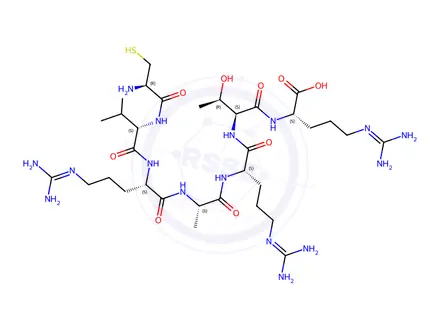 Chemical structure of L-Cysteinyl-L-valyl-L-arginyl-L-alanyl-L-arginyl-L-threonyl-L-arginine