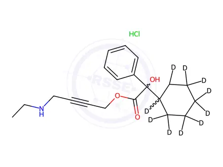 Chemical structure of rac Desethyl Oxybutynin-d11 Hydrochloride