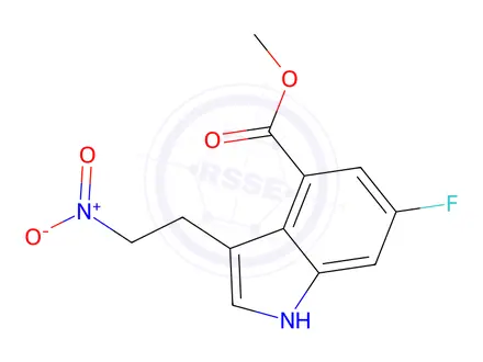 Chemical structure of Methyl 6-fluoro-3-(2-nitroethyl)-1H-indole-4-carboxylate