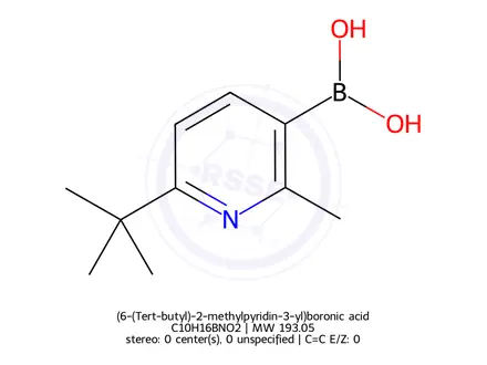 Chemical structure of (6-(Tert-butyl)-2-methylpyridin-3-yl)boronic acid