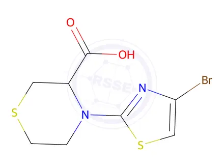 Chemical structure of 4-(4-Bromothiazol-2-yl)thiomorpholine-3-carboxylic acid