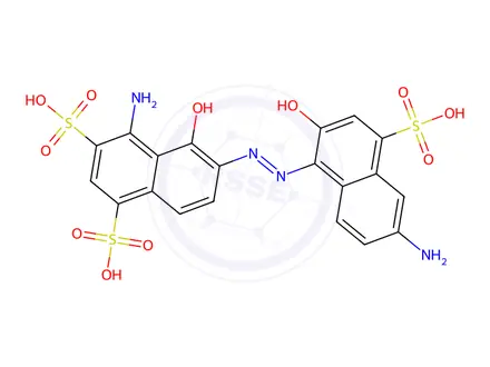 Chemical structure of 4-amino-6-[(6-amino-2-hydroxy-4-sulpho-1-naphthyl)azo]-5-hydroxynaphthalene-1,3-disulphonic acid