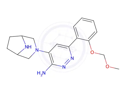 Chemical structure of 4-(3,8-Diazabicyclo[3.2.1]octan-3-yl)-6-(2-(methoxymethoxy)phenyl)pyridazin-3-amine