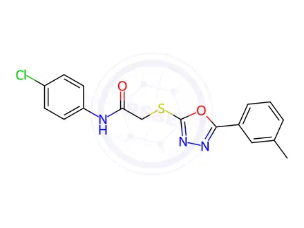 Chemical structure of N-(4-Chlorophenyl)-2-((5-(m-tolyl)-1,3,4-oxadiazol-2-yl)thio)acetamide