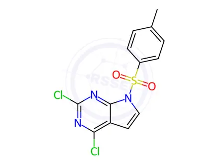 Chemical structure of 2,4-Dichloro-7-tosyl-7H-pyrrolo[2,3-d]pyriMidine