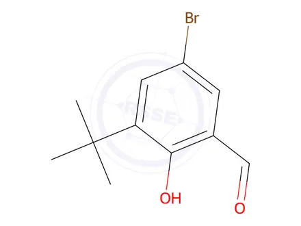 Chemical structure of 5-bromo-3-tert-butyl-2-hydroxybenzaldehyde
