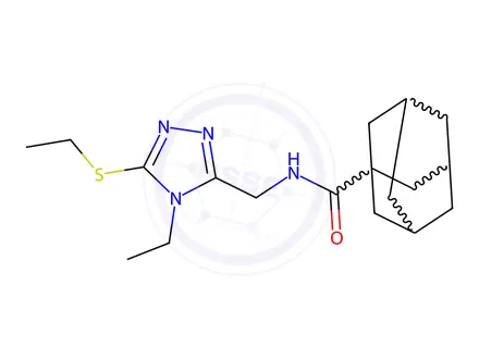 Chemical structure of N-((4-Ethyl-5-(ethylthio)-4H-1,2,4-triazol-3-yl)methyl)adamantane-1-carboxamide