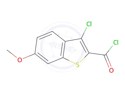 Chemical structure of 3-Chloro-6-Methoxy-1-Benzothiophene-2-Carbonyl Chloride