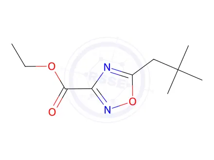 Chemical structure of Ethyl 5-(2,2-dimethylpropyl)-1,2,4-oxadiazole-3-carboxylate