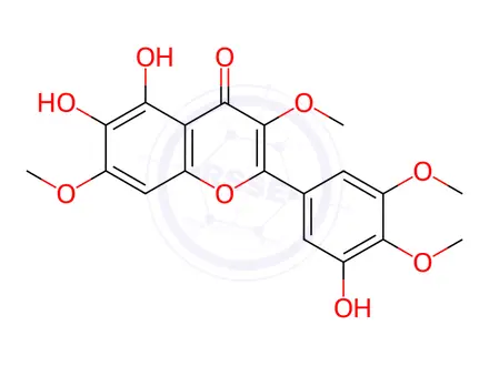 Chemical structure of 5,6-Dihydroxy-2-(3-hydroxy-4,5-dimethoxyphenyl)-3,7-dimethoxy-4H-1-benzopyran-4-one