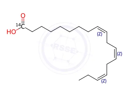 Chemical structure of LINOLENIC ACID, [9,12,15-1-14C]