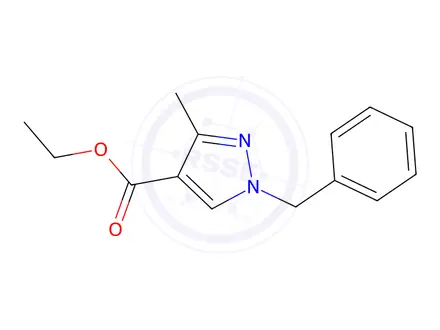 Chemical structure of Ethyl 1-benzyl-3-methyl-1H-pyrazole-4-carboxylate