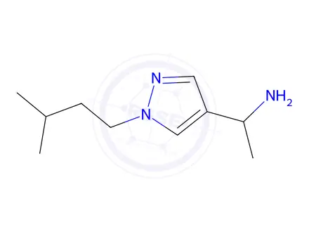 Chemical structure of 1-[1-(3-methylbutyl)-1h-pyrazol-4-yl]ethan-1-amine