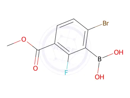Chemical structure of (6-Bromo-2-fluoro-3-(methoxycarbonyl)phenyl)boronic acid