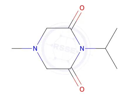 Chemical structure of 2,6-Piperazinedione,1-isopropyl-4-methyl-(8CI)