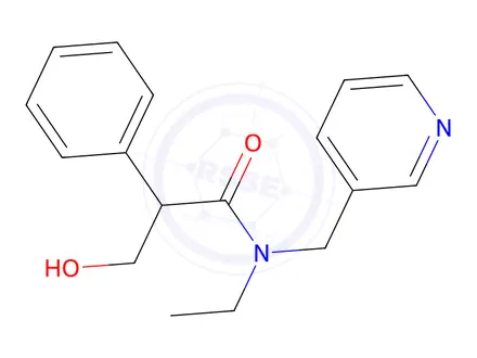 Chemical structure of N-ethyl-3-hydroxy-2-phenyl-N-(pyridin-3-ylmethyl)propanamide