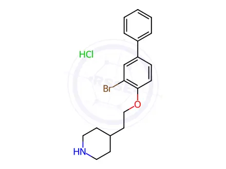 Chemical structure of 4-{2-[(3-Bromo[1,1'-biphenyl]-4-yl)oxy]-ethyl}piperidine hydrochloride