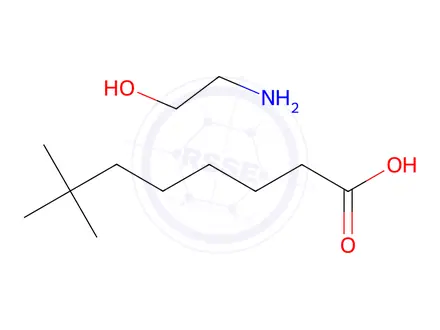 Chemical structure of neodecanoic acid, compound with 2-aminoethanol (1:1)