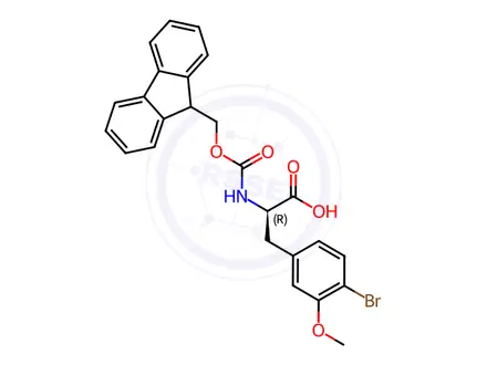 Chemical structure of N-Fmoc-4-bromo-3-methoxy-D-phenylalanine