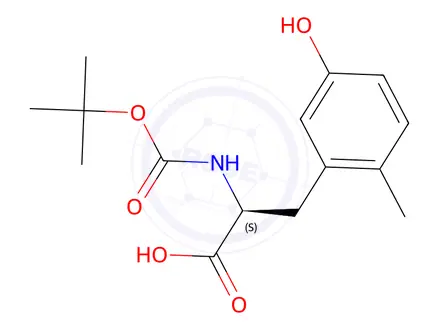 Chemical structure of (2S)-2-{[(tert-butoxy)carbonyl]amino}-3-(5-hydroxy-2-methylphenyl)propanoic acid