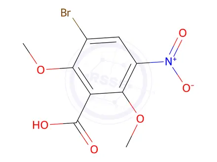 Chemical structure of 3-Bromo-2,6-dimethoxy-5-nitrobenzoic acid