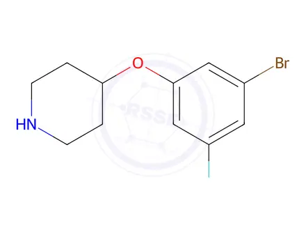 Chemical structure of 4-(3-Bromo-5-fluorophenoxy)piperidine