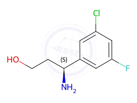 Chemical structure of (3S)-3-AMINO-3-(5-CHLORO-3-FLUOROPHENYL)PROPAN-1-OL
