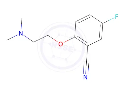 Chemical structure of 2-[2-(dimethylamino)ethoxy]-5-fluorobenzonitrile