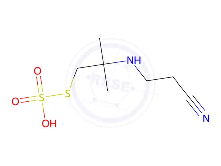 Chemical structure of Thiosulfuric acid S-[2-[(2-cyanoethyl)amino]-2-methylpropyl] ester
