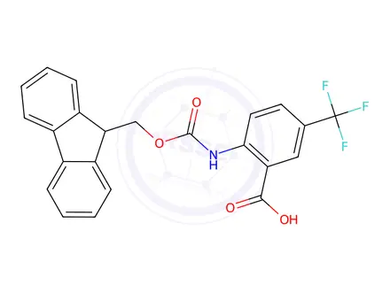 Chemical structure of 2-((((9h-Fluoren-9-yl)methoxy)carbonyl)amino)-5-(trifluoromethyl)benzoic acid