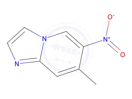 Chemical structure of 7-methyl-6-nitro-imidazo[1,2-a]pyridine