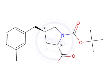 Chemical structure of (2S,4R)-1-(tert-Butoxycarbonyl)-4-(3-methylbenzyl)pyrrolidine-2-carboxylic acid