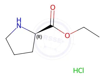 Chemical structure of (R)-Ethyl pyrrolidine-2-carboxylate hydrochloride