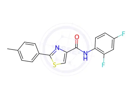 Chemical structure of N-(2,4-difluorophenyl)-2-(p-tolyl)thiazole-4-carboxamide