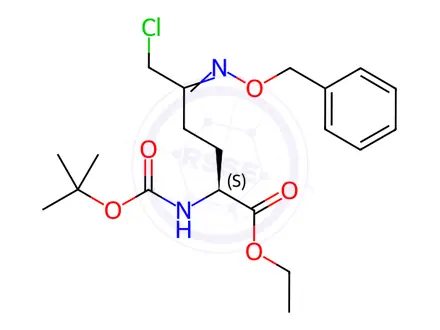 Chemical structure of Ethyl (S)-5-((benzyloxy)imino)-2-((tert-butoxycarbonyl)amino)-6-chlorohexanoate