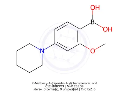 Chemical structure of (2-Methoxy-4-(piperidin-1-yl)phenyl)boronic acid