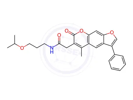 Chemical structure of N-(3-Isopropoxypropyl)-2-(5-methyl-7-oxo-3-phenyl-7H-furo[3,2-g]chromen-6-yl)acetamide