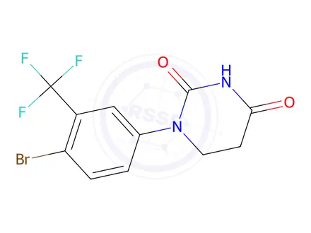 Chemical structure of 1-[4-bromo-3-(trifluoromethyl)phenyl]hexahydropyrimidine-2,4-dione