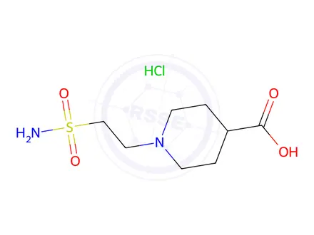 Chemical structure of 1-(2-sulfamoylethyl)piperidine-4-carboxylic acid hydrochloride