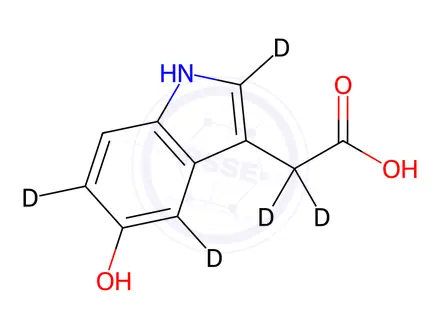 Chemical structure of 5-Hydroxyindole-3-acetic Acid-D5