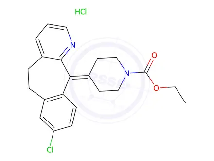 Chemical structure of Ethyl 4-(8-chloro-6,11-dihydro-5H-benzo[5,6]cyclohepta[1,2-b]pyridin-11-yl)-3,6-dihydropyridine-1(2H)-carboxylate hydrochloride