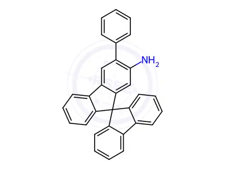 Chemical structure of 9,9'-Spirobi[9H-fluoren]-2-amine, 3-phenyl-