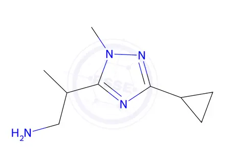 Chemical structure of 2-(3-Cyclopropyl-1-methyl-1h-1,2,4-triazol-5-yl)propan-1-amine