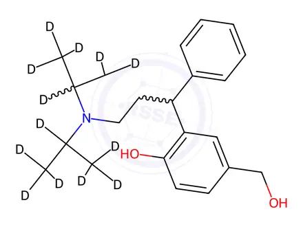 Chemical structure of rac 5-Hydroxymethyl Tolterodine-d14 (1185071-13-9)