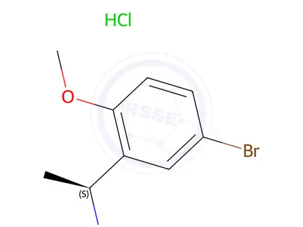 Chemical structure of (S)-1-(5-bromo-2-methoxyphenyl)ethan-1-amine hydrochloride