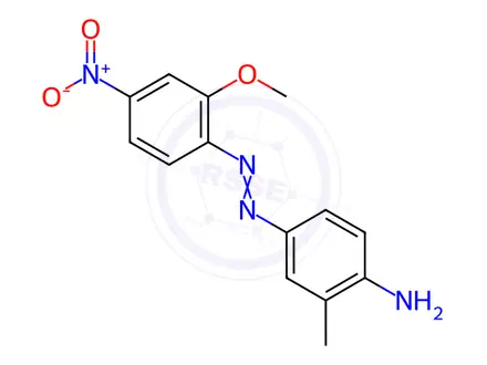 Chemical structure of 4-[(E)-2-(2-methoxy-4-nitrophenyl)diazen-1-yl]-2-methylaniline