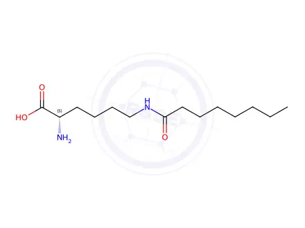Chemical structure of N6-(1-oxooctyl)-L-lysine