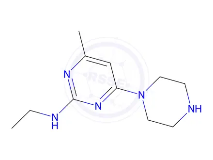 Chemical structure of n-ethyl-4-methyl-6-(piperazin-1-yl)pyrimidin-2-amine